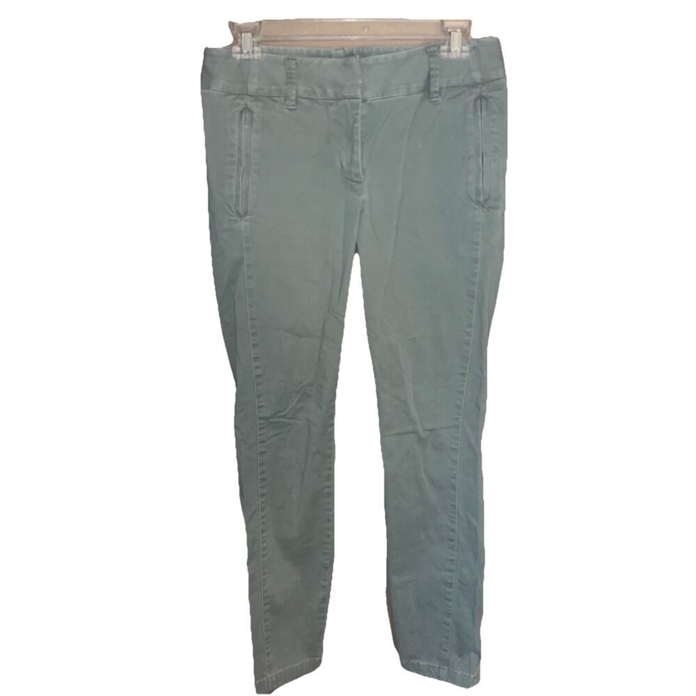 Women’s Loft Outlet Modern Skinny Ankle Khaki Green Pants Sz 2 Flat Front Chino